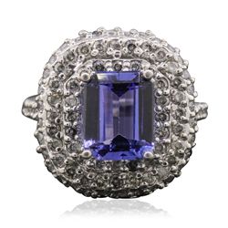 14KT White Gold 3.15ct Tanzanite and Diamond Ring