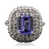 Image 1 : 14KT White Gold 3.15ct Tanzanite and Diamond Ring