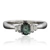 Image 1 : 18KT White Gold 0.41ct Alexandrite and Diamond Ring
