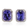 Image 1 : 14KT White Gold 5.22ctw Tanzanite and Diamond Earrings