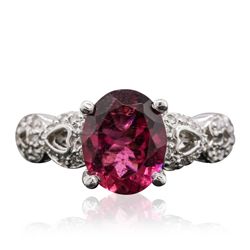 14KT White Gold 2.95ct Pink Sapphire and Diamond Ring