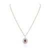 Image 3 : 14KT Two-Tone Gold 1.53ct Ruby and Diamond Pendant With Chain