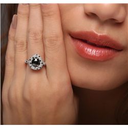 14KT White Gold 1.75ctw Black Diamond Ring