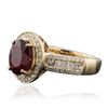 Image 2 : 14KT Yellow Gold 3.06ct Ruby and Diamond Ring