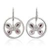 Image 3 : 18KT White Gold 2.38ctw Pink Topaz and Diamond Earrings
