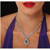 Image 1 : 14KT White Gold 3.87ct Tanzanite and Diamond Necklace