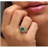 Image 3 : 14KT Rose Gold 1.47ct Emerald and Diamond Ring