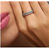 Image 2 : 14KT White Gold 0.14ctw Sapphire and Diamond Ring