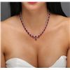 Image 5 : 14KT White Gold 56.00ctw Ruby and Diamond Necklace