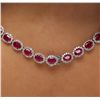 Image 6 : 14KT White Gold 56.00ctw Ruby and Diamond Necklace