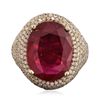 Image 3 : 14KT Yellow Gold 11.18ct Ruby and Diamond Ring