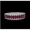 Image 3 : 18KT White Gold 1.36ctw Ruby and Diamond Ring