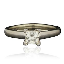 14KT White Gold 0.70ctw Princess Cut Engagement Ring