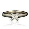 Image 1 : 14KT White Gold 0.70ctw Princess Cut Engagement Ring