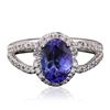 Image 1 : 18KT White Gold 1.93ct Tanzanite and Diamond Ring