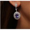 Image 1 : 18KT White Gold 7.32ctw Tanzanite and Diamond Earrings