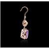 Image 4 : 14KT Rose Gold 10.60ctw Amethyst and Diamond Earrings