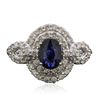 Image 3 : 14KT White Gold 1.02ct Sapphire and Diamond Ring