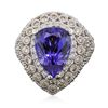 Image 3 : 14KT White Gold 9.78ct Tanzanite and Diamond Ring