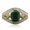 Image 3 : 14KT Yellow Gold 1.63ct Emerald and Diamond Ring