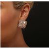 Image 2 : 14KT Rose Gold 2.41ctw Mother of Pearl and Diamond Earrings