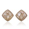 Image 3 : 14KT Rose Gold 2.41ctw Mother of Pearl and Diamond Earrings