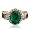 Image 1 : 14KT Yellow Gold 1.80ct Emerald and Diamond Ring