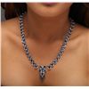 Image 1 : 14KT White Gold 29.27ctw Sapphire and Diamond Necklace