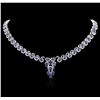 Image 3 : 14KT White Gold 29.27ctw Sapphire and Diamond Necklace