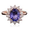 Image 1 : 14KT Rose Gold 2.06ct Tanzanite and Diamond Ring