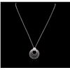 Image 3 : 14KT White Gold 0.90ctw Diamond Pendant With Chain