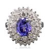 Image 1 : 14KT White Gold 2.38ct Tanzanite and Diamond Ring