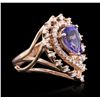 Image 4 : 14KT Rose Gold 2.39ct Tanzanite and Diamond Ring