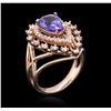 Image 7 : 14KT Rose Gold 2.39ct Tanzanite and Diamond Ring