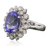 Image 2 : 14KT White Gold 5.30ct Tanzanite and Diamond Ring