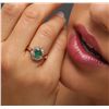 Image 1 : 14KT Rose Gold 1.06ct Emerald and Diamond Ring