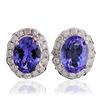 Image 1 : 14KT White Gold 3.38ctw Tanzanite and Diamond Earrings
