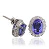Image 2 : 14KT White Gold 3.38ctw Tanzanite and Diamond Earrings