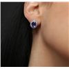 Image 6 : 14KT White Gold 3.38ctw Tanzanite and Diamond Earrings