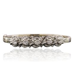 14KT White Gold 1.90ctw Diamond Bangle