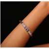 Image 1 : 14KT White Gold 3.85ctw Tanzanite and Diamond Bracelet