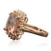 Image 4 : 14KT Rose Gold 6.94ct Morganite and Diamond Ring