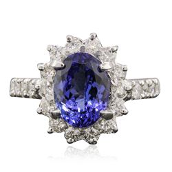 14KT White Gold 2.43ct Tanzanite and Diamond Ring