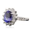 Image 2 : 14KT White Gold 2.43ct Tanzanite and Diamond Ring