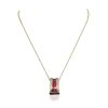 Image 3 : 14KT Yellow Gold 2.71ct Ruby and Diamond Pendant With Chain