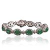 Image 3 : 14KT White Gold 10.60ctw Emerald and Diamond Bracelet