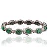 Image 4 : 14KT White Gold 10.60ctw Emerald and Diamond Bracelet