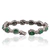 Image 7 : 14KT White Gold 10.60ctw Emerald and Diamond Bracelet