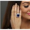 Image 5 : 18KT White Gold GIA Certified 21.75ct Tanzanite and Diamond Ring
