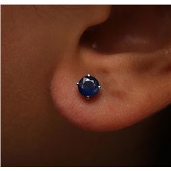 14KT White Gold 1.23ctw Sapphire Stud Earrings